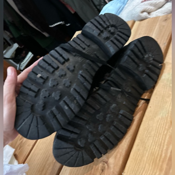 Vintage SOLDINI Leather Military Combat Boots Lug Sole Black 43 US 10 - Picture 15 of 16